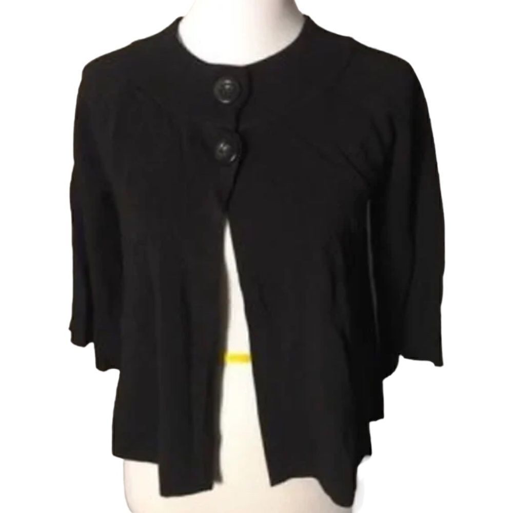 🆕 Cable & Gauge Women's Black Two Button Sweater size S